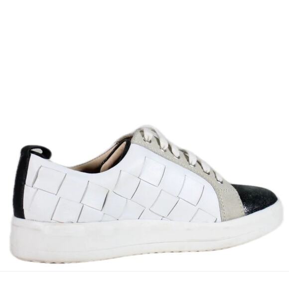 DIBA TRUE Yuli Ana Sneaker in White and Black Leather, Size 11, New in Box - Picture 6 of 16